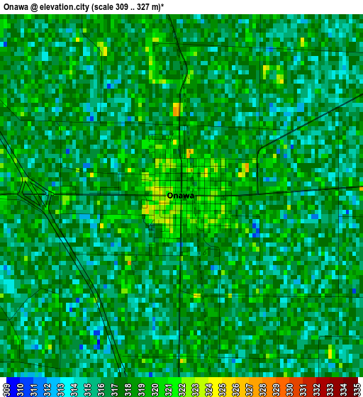 Onawa elevation map