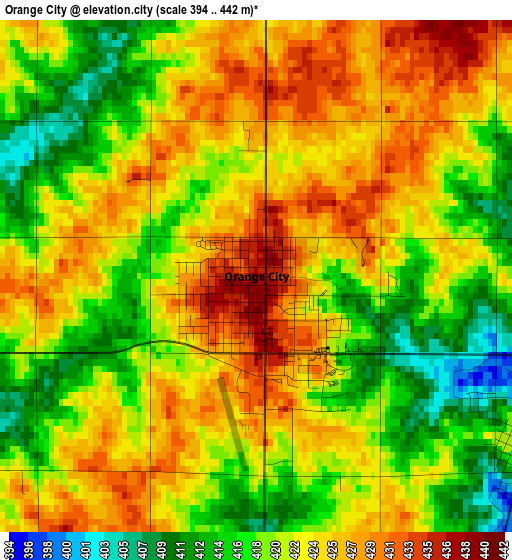 Orange City elevation map