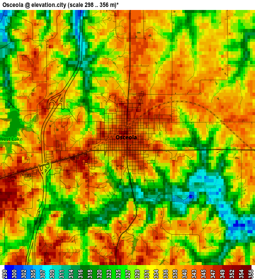 Osceola elevation map