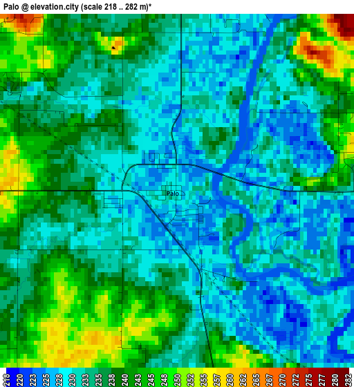 Palo elevation map