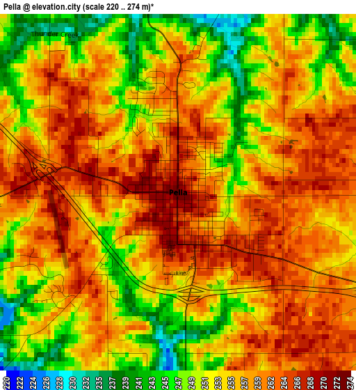 Pella elevation map