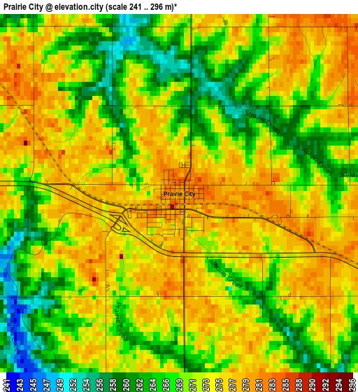 Prairie City elevation map