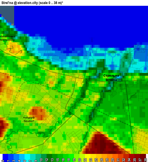 Strel'na elevation map