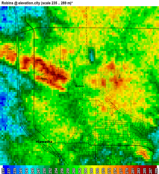 Robins elevation map