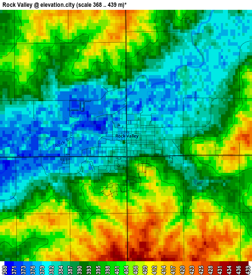 Rock Valley elevation map