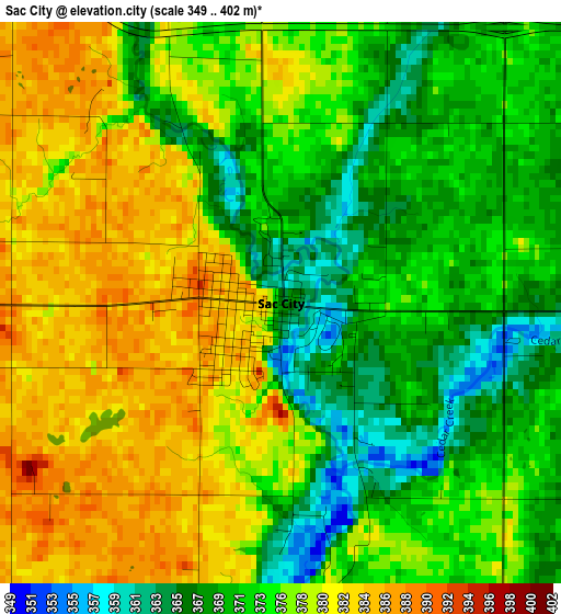 Sac City elevation map