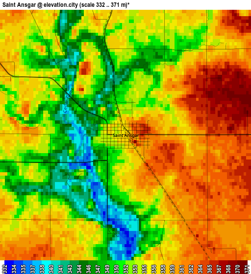 Saint Ansgar elevation map