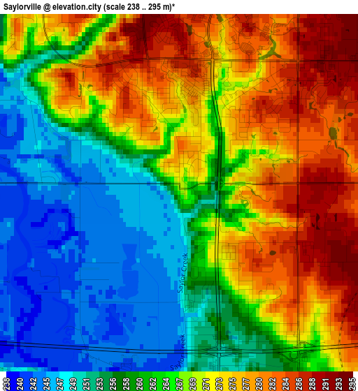 Saylorville elevation map