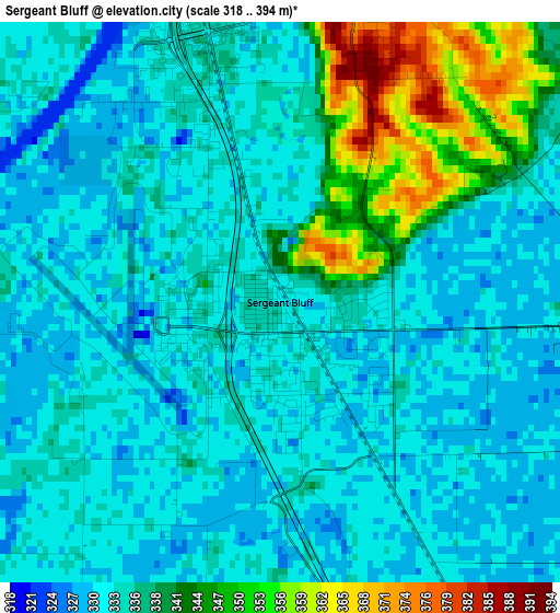 Sergeant Bluff elevation map