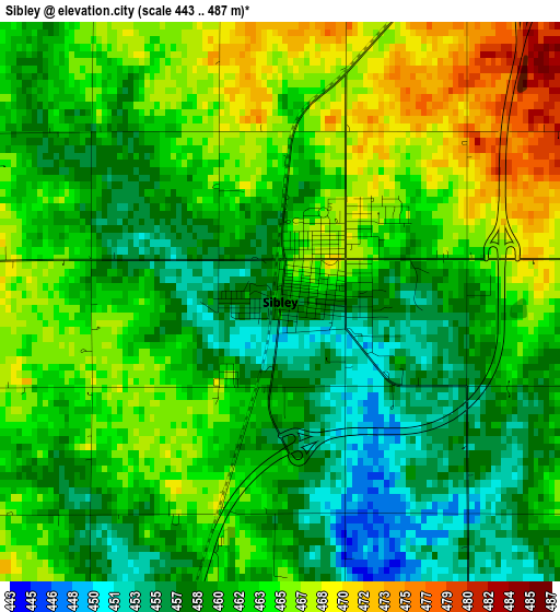 Sibley elevation map