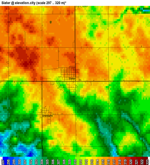 Slater elevation map