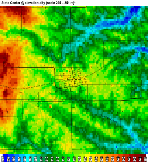 State Center elevation map