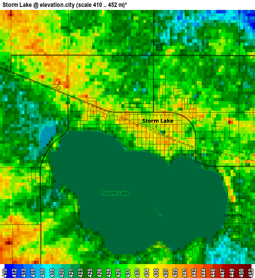 Storm Lake elevation map