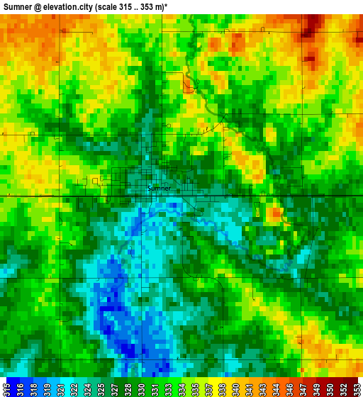 Sumner elevation map