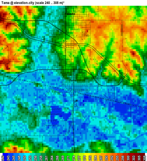 Tama elevation map