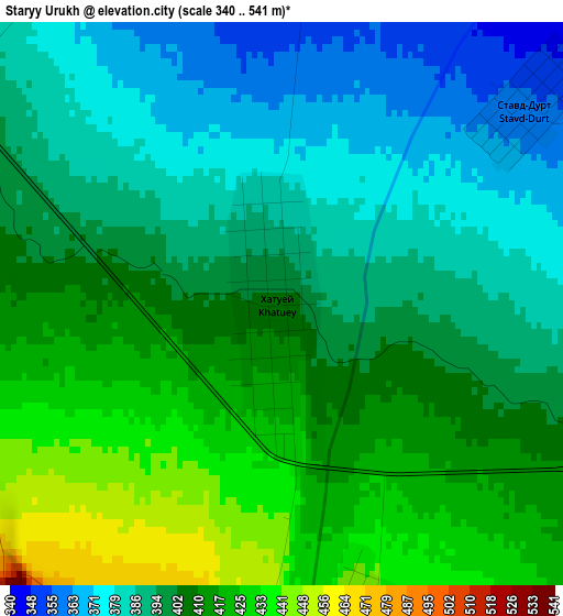 Staryy Urukh elevation map