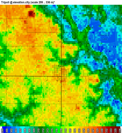 Tripoli elevation map