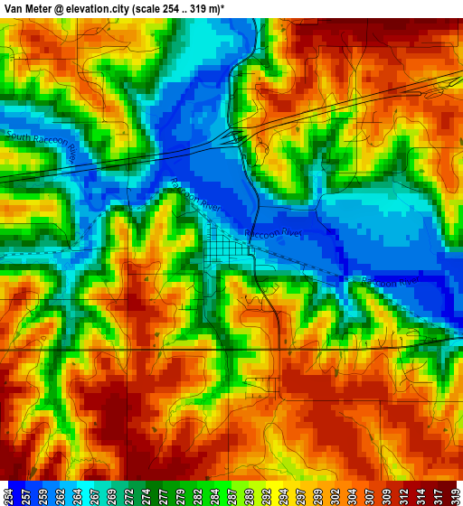 Van Meter elevation map