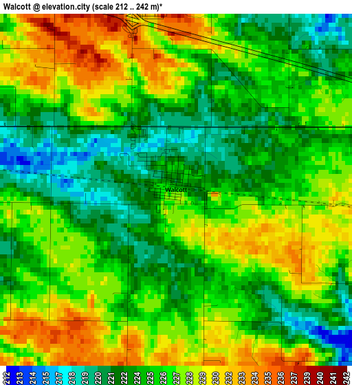 Walcott elevation map