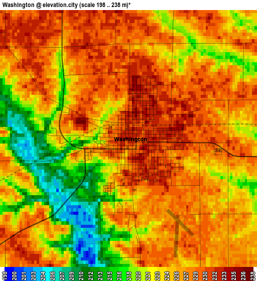 Washington elevation map