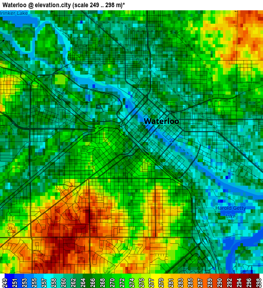 Waterloo elevation map