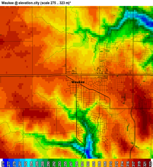 Waukee elevation map