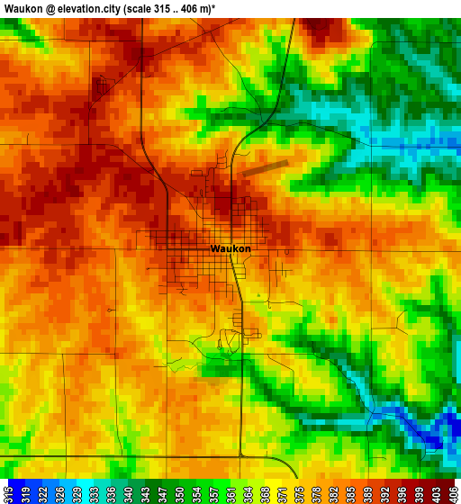 Waukon elevation map