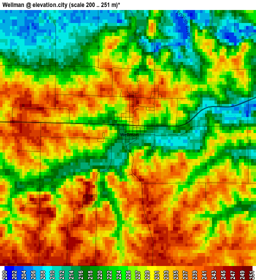 Wellman elevation map