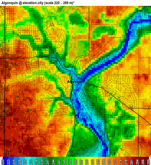 Algonquin elevation map