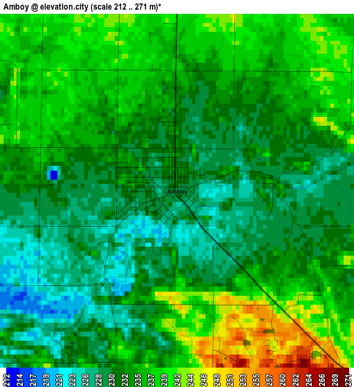 Amboy elevation map