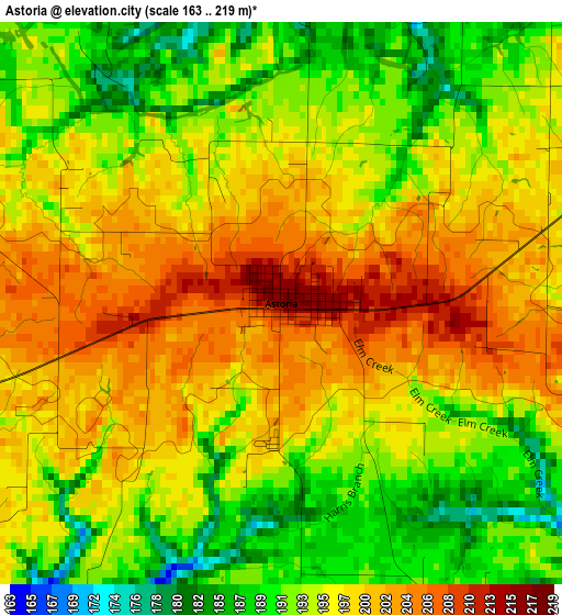 Astoria elevation map