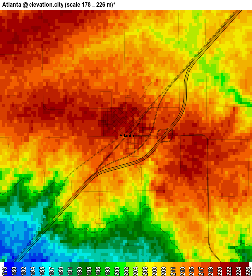 Atlanta elevation map