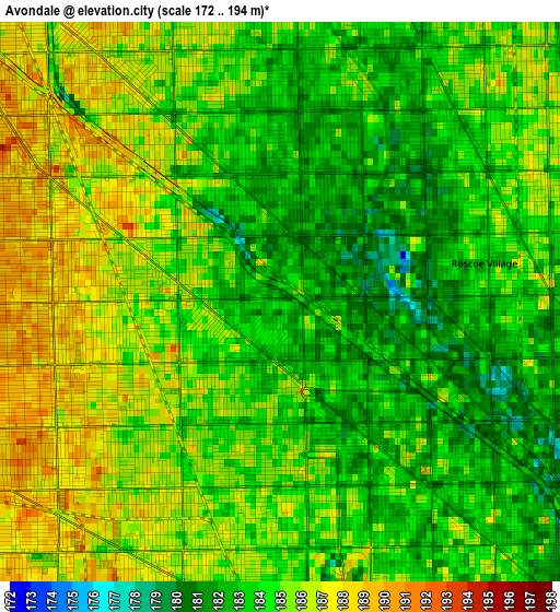 Avondale elevation map