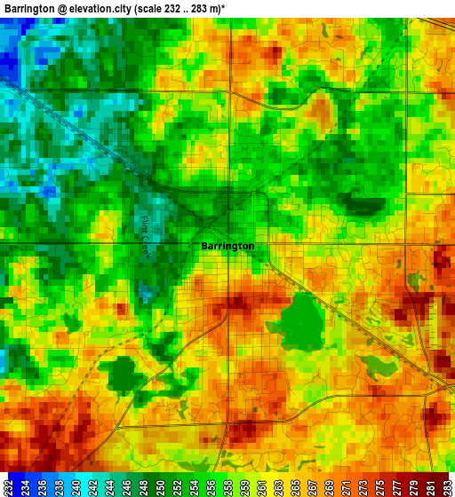 Barrington elevation map