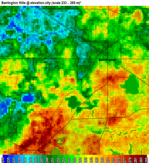 Barrington Hills elevation map