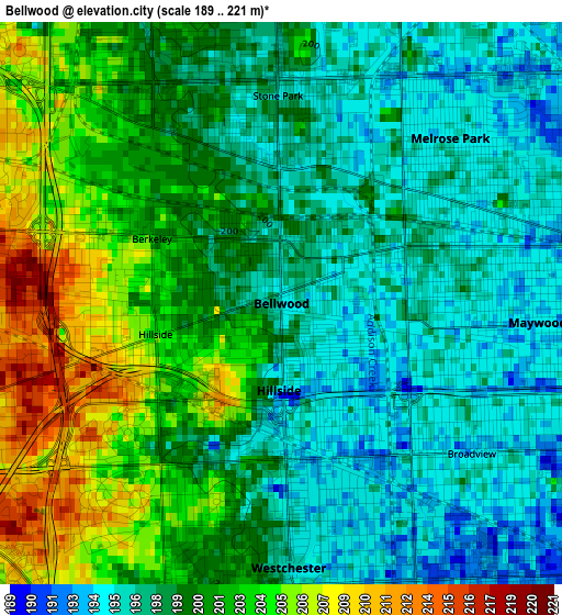 Bellwood elevation map