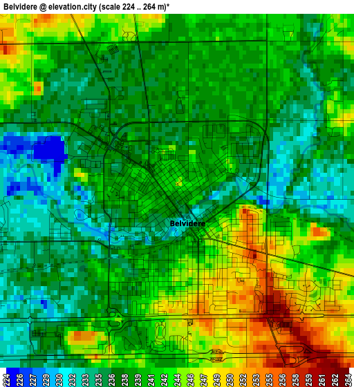 Belvidere elevation map