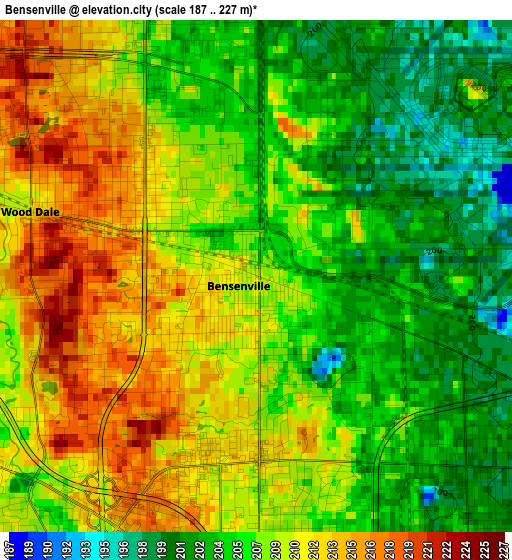 Bensenville elevation map