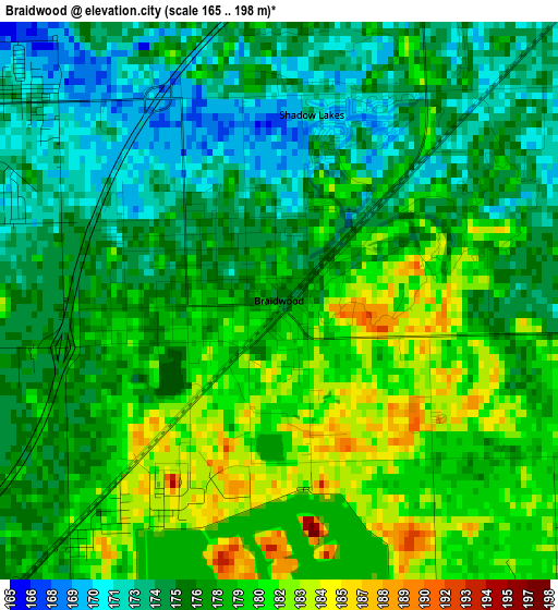 Braidwood elevation map