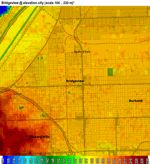 Bridgeview elevation map