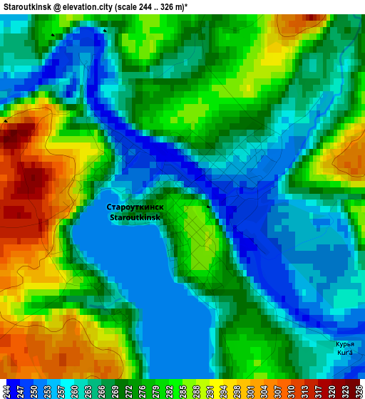 Staroutkinsk elevation map