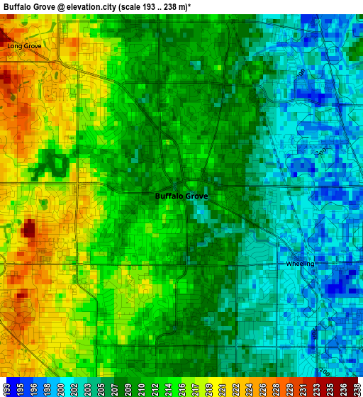 Buffalo Grove elevation map