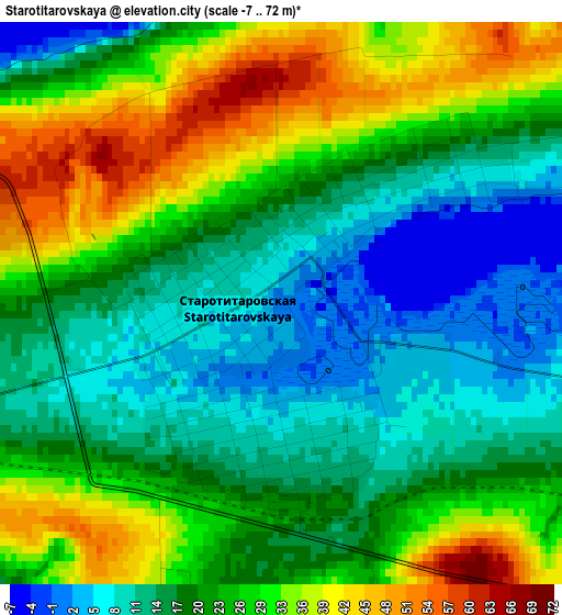 Starotitarovskaya elevation map