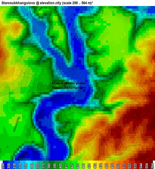 Starosubkhangulovo elevation map