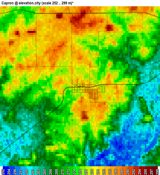 Capron elevation map