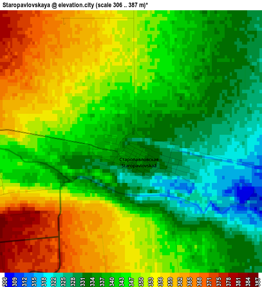 Staropavlovskaya elevation map