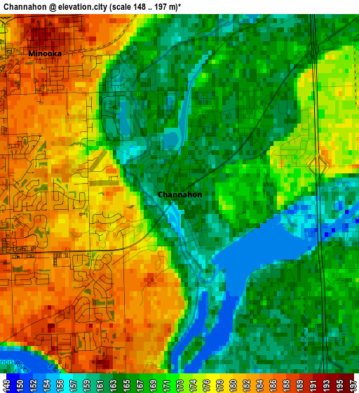 Channahon elevation map