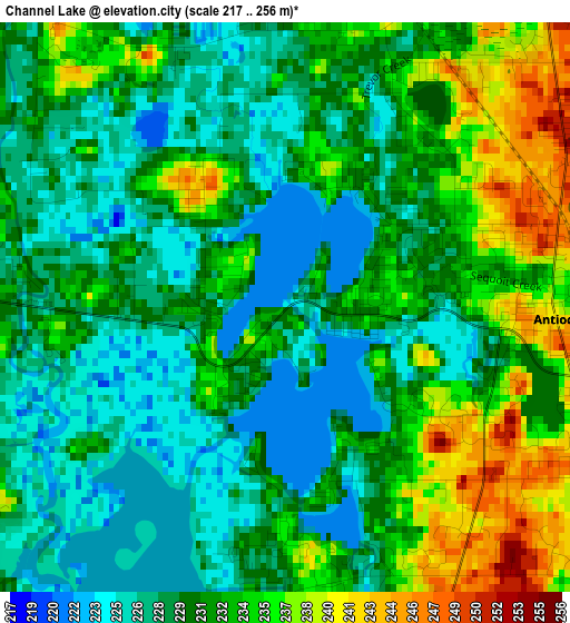 Channel Lake elevation map