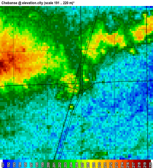 Chebanse elevation map