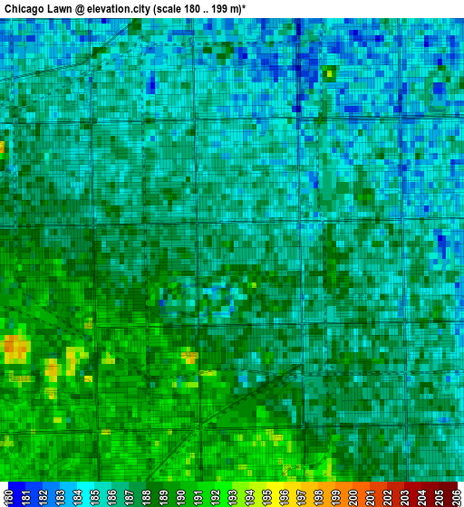 Chicago Lawn elevation map